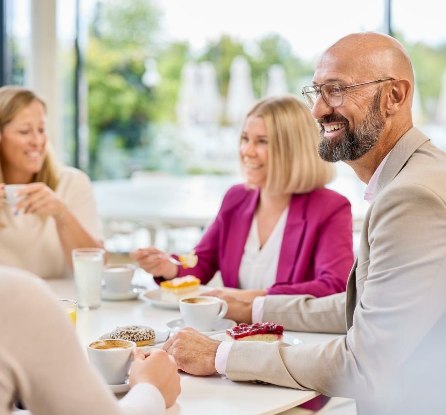 Mitarbeiter im Atrium