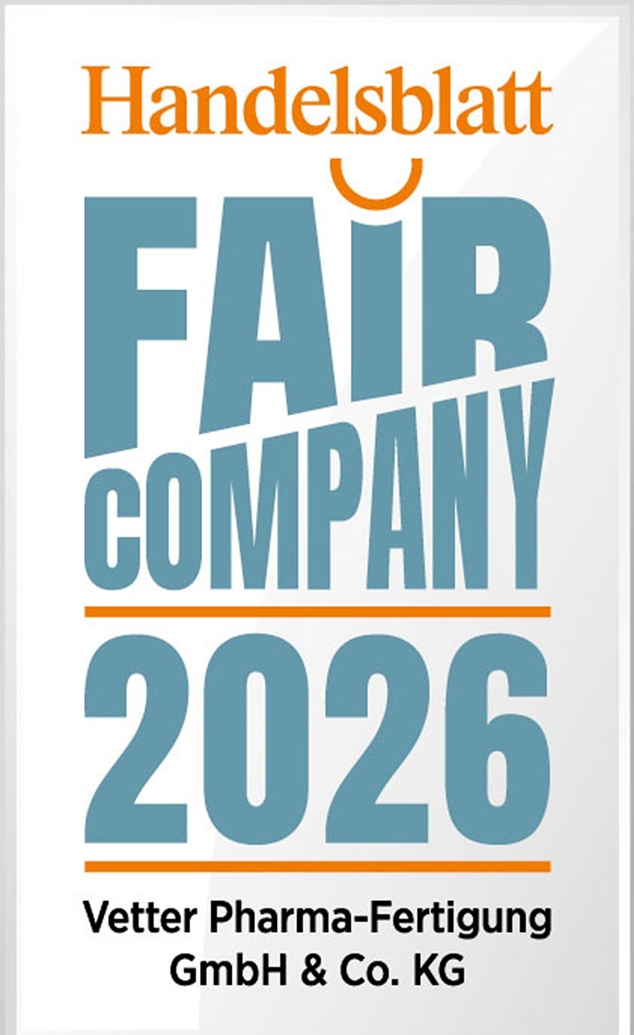 Logo Fair Company 2026 des Handelsblatts für Vetter