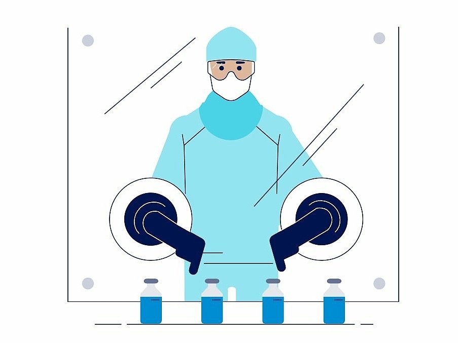 Illustration aseptische Produktion weiß 