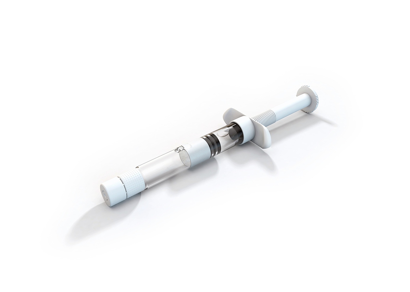 Filled dual chamber syringe