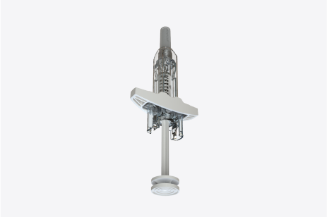 A fully assembled safety syringe from Vetter