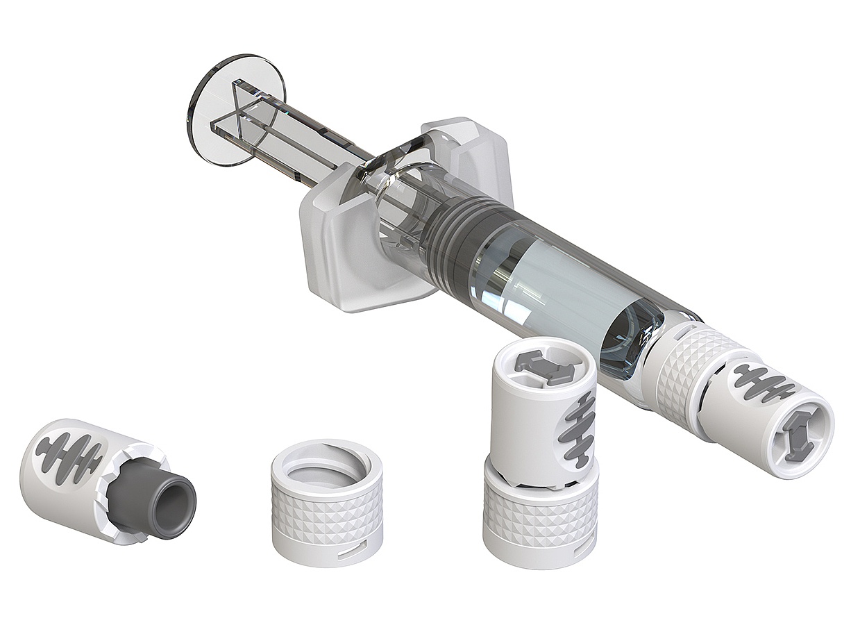 Syringe with V-OVS next