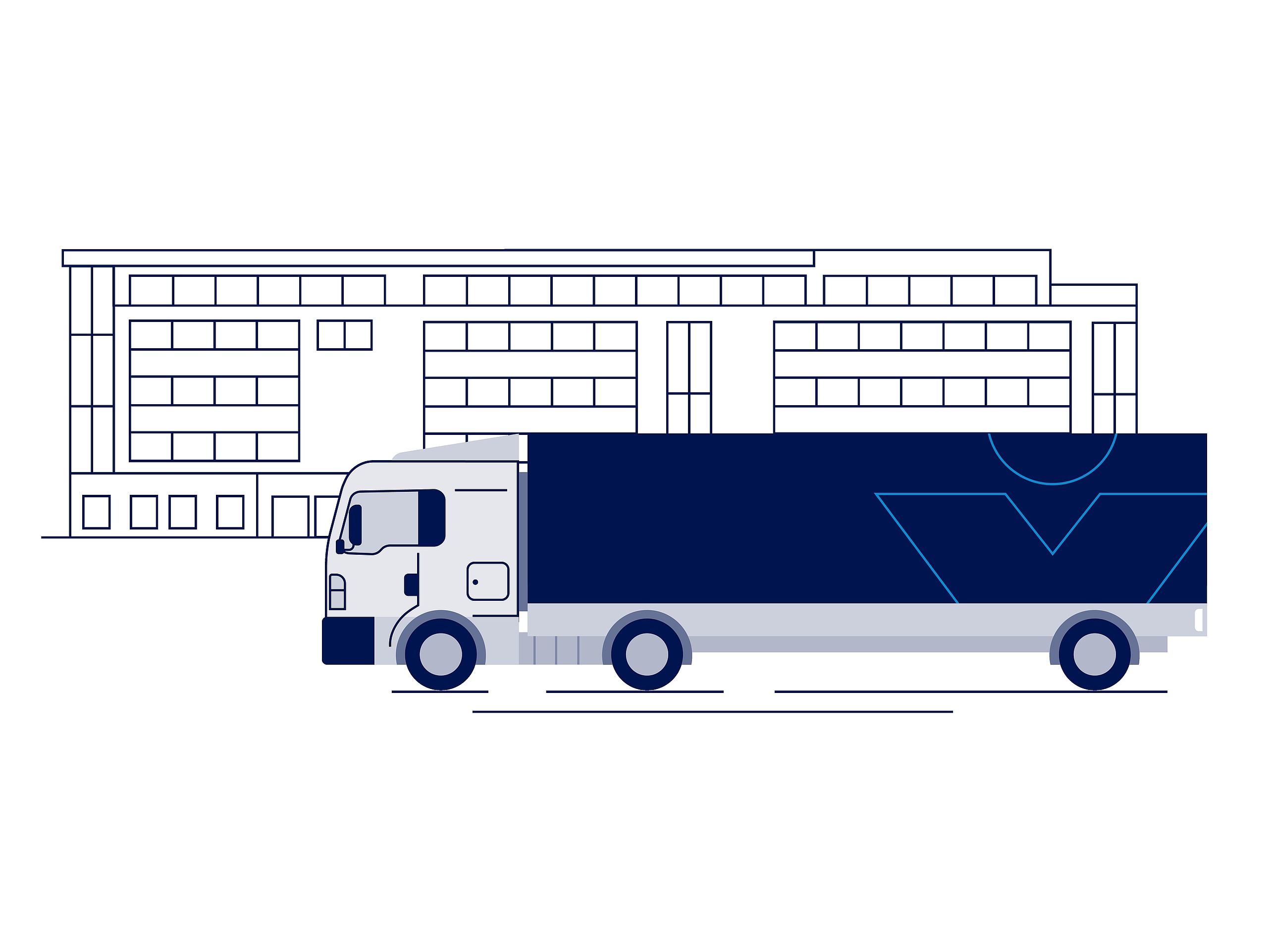 Illustration Logistik weiß 