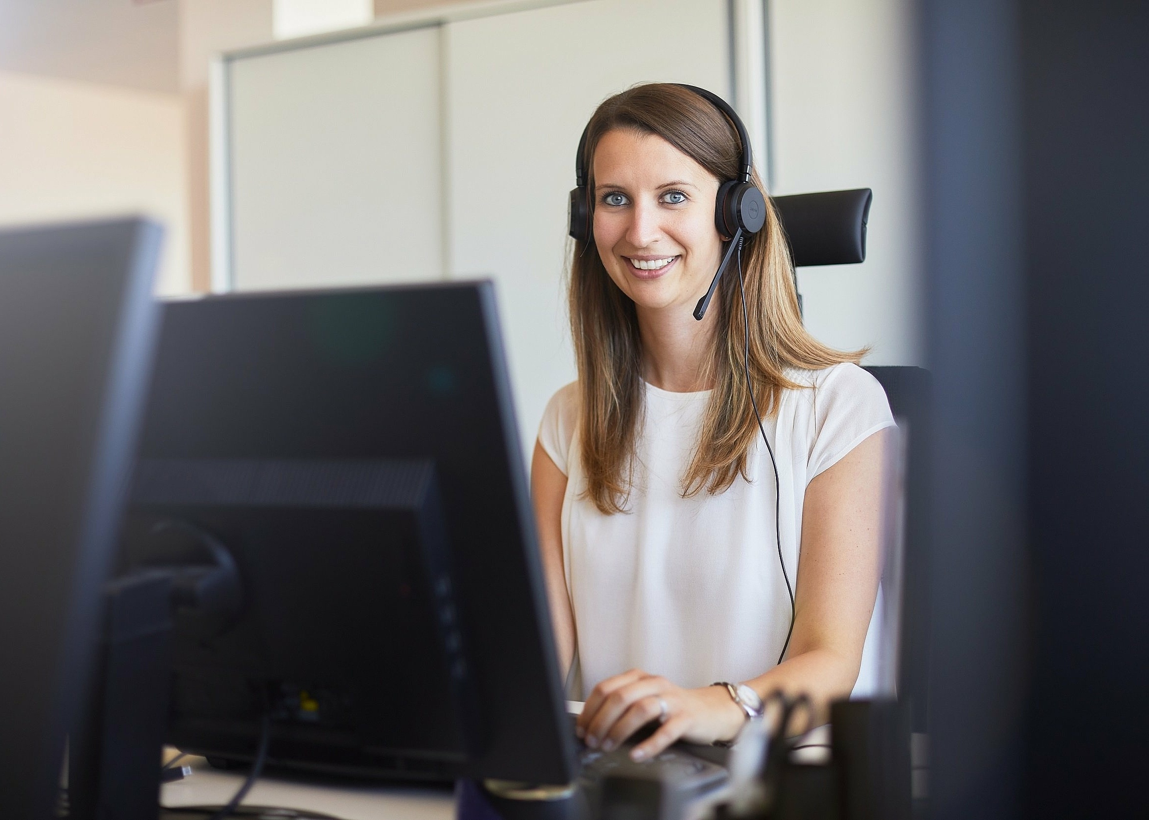 Employee on the phone