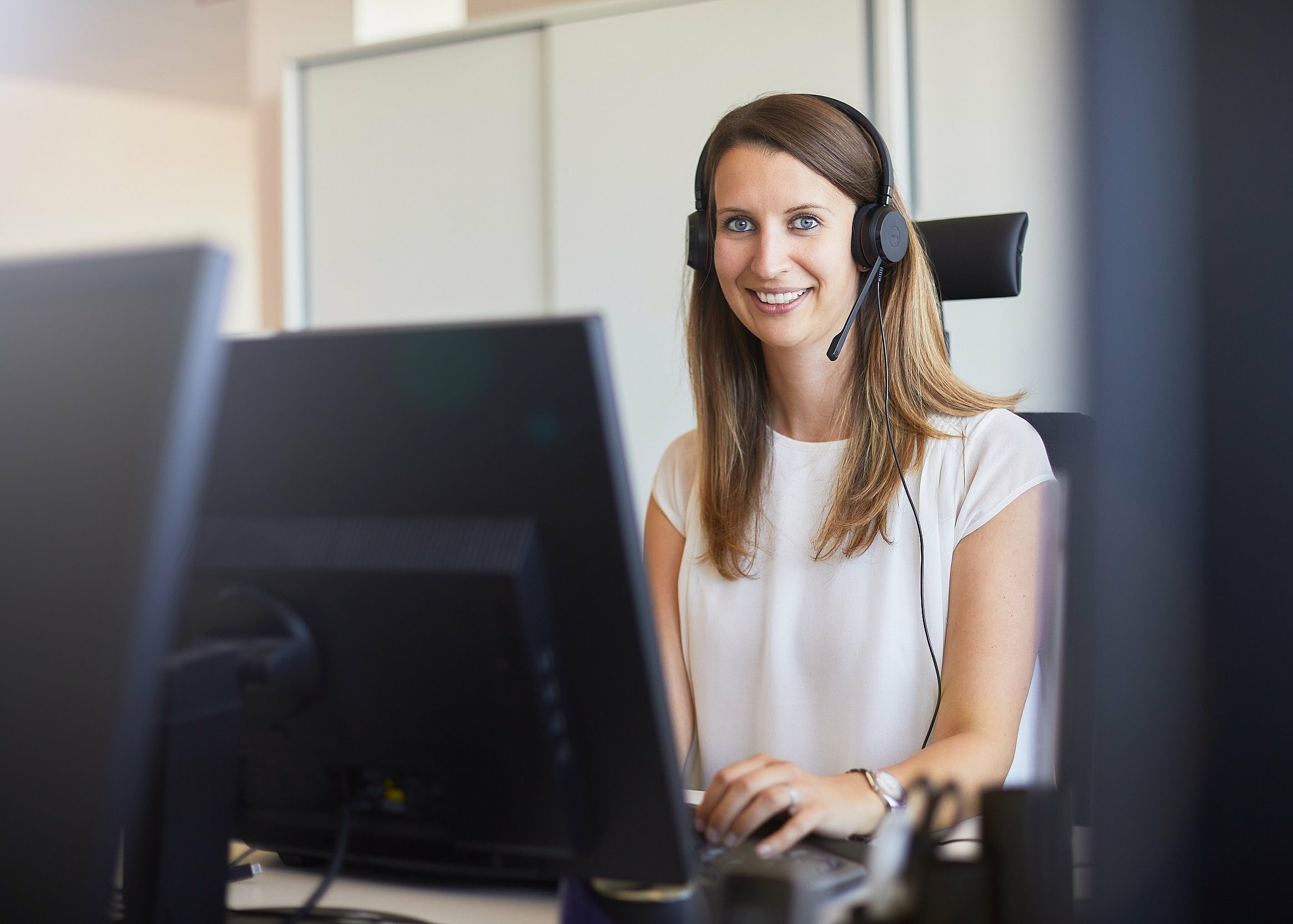 Employee on the phone