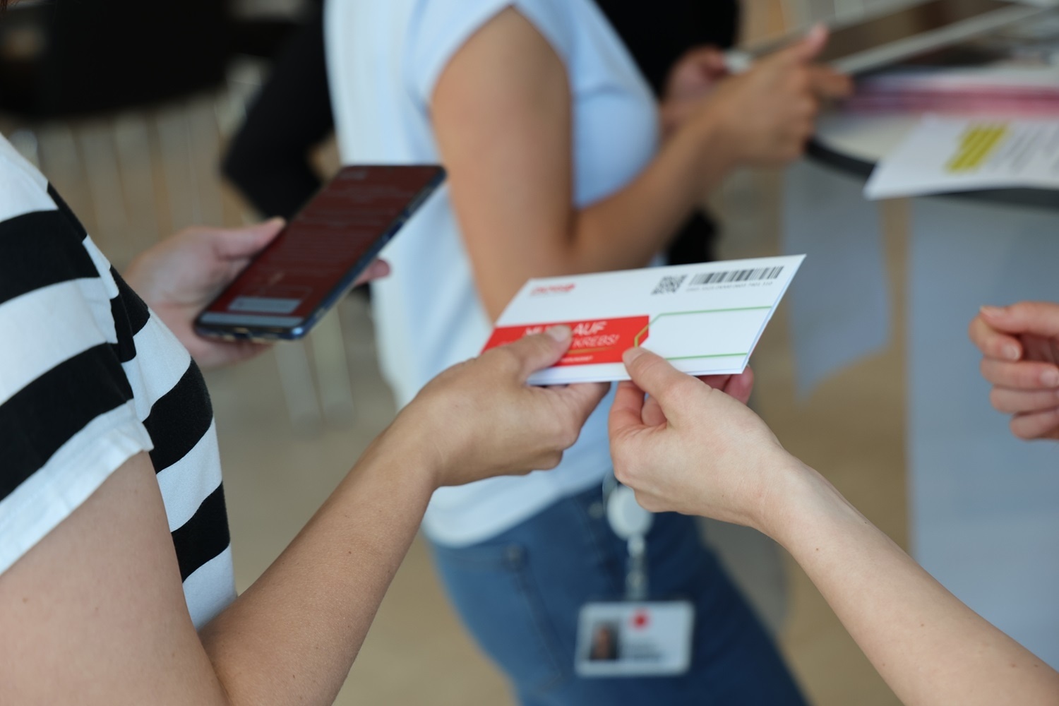 Spendeausweis bekommen bei der Registrieraktion von DKMS