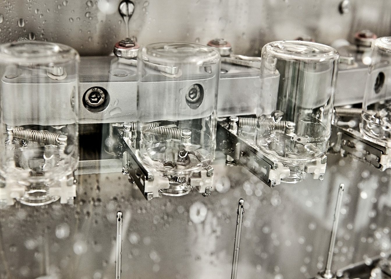 Vials getting washed in washing machine