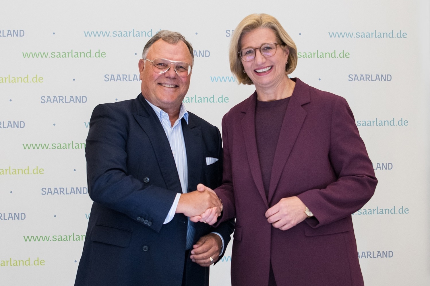 Anke Rehlinger, Ministerpräsidentin des Saarlandes und Senator h.c. Udo J. Vetter, Beiratsvorsitzender und Mitglied der Inhaberfamilie Vetter