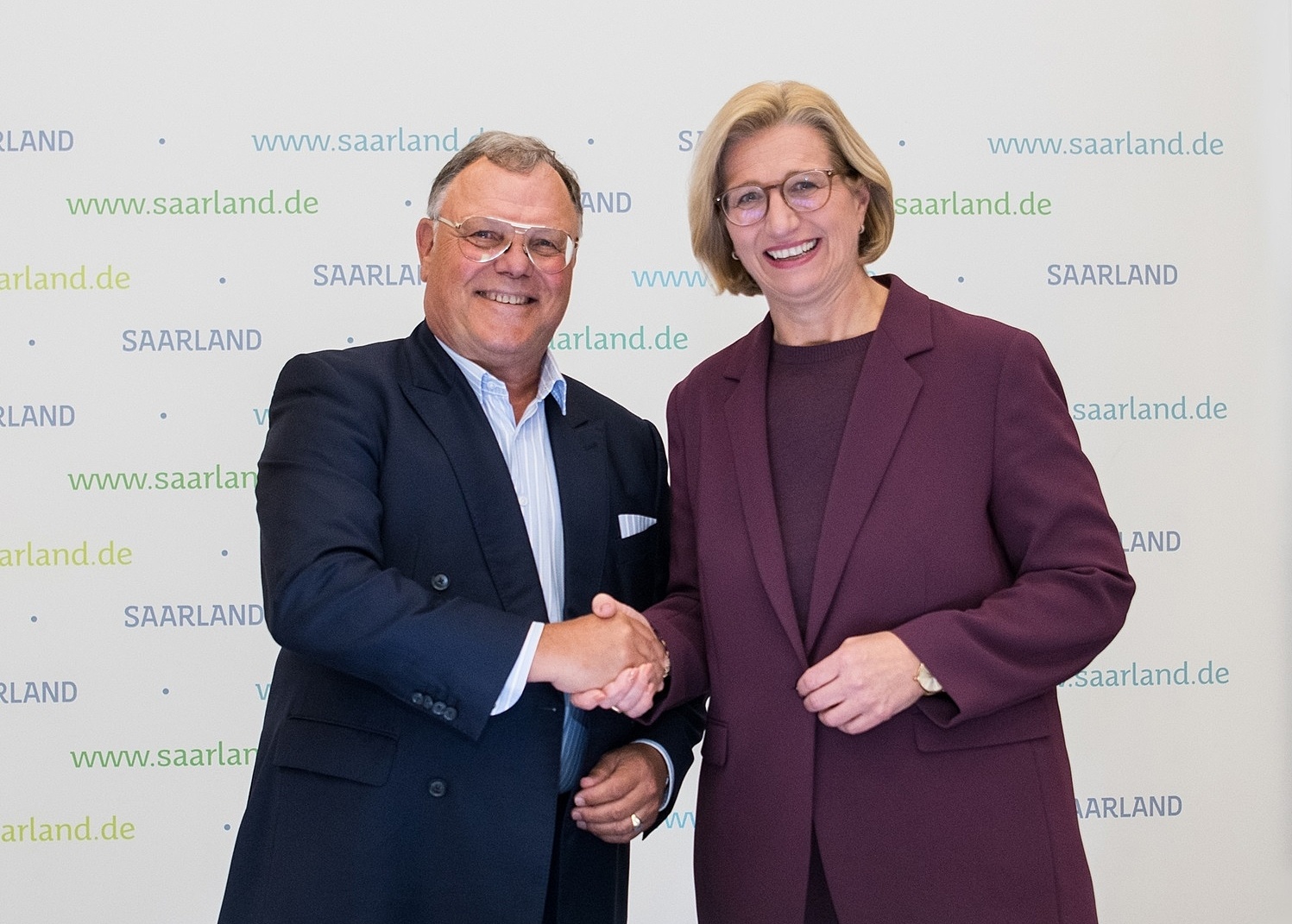 Anke Rehlinger, Ministerpräsidentin des Saarlandes und Senator h.c. Udo J. Vetter, Beiratsvorsitzender und Mitglied der Inhaberfamilie Vetter
