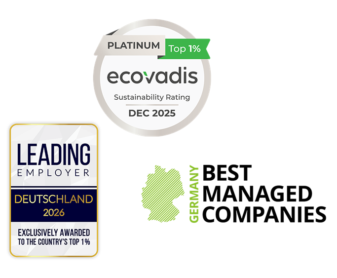 Auszeichnungen: Leading Employer, ecovadis und best managed companies
