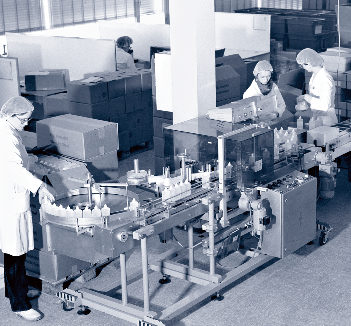 Verpackungsbereich in den 60er Jahren