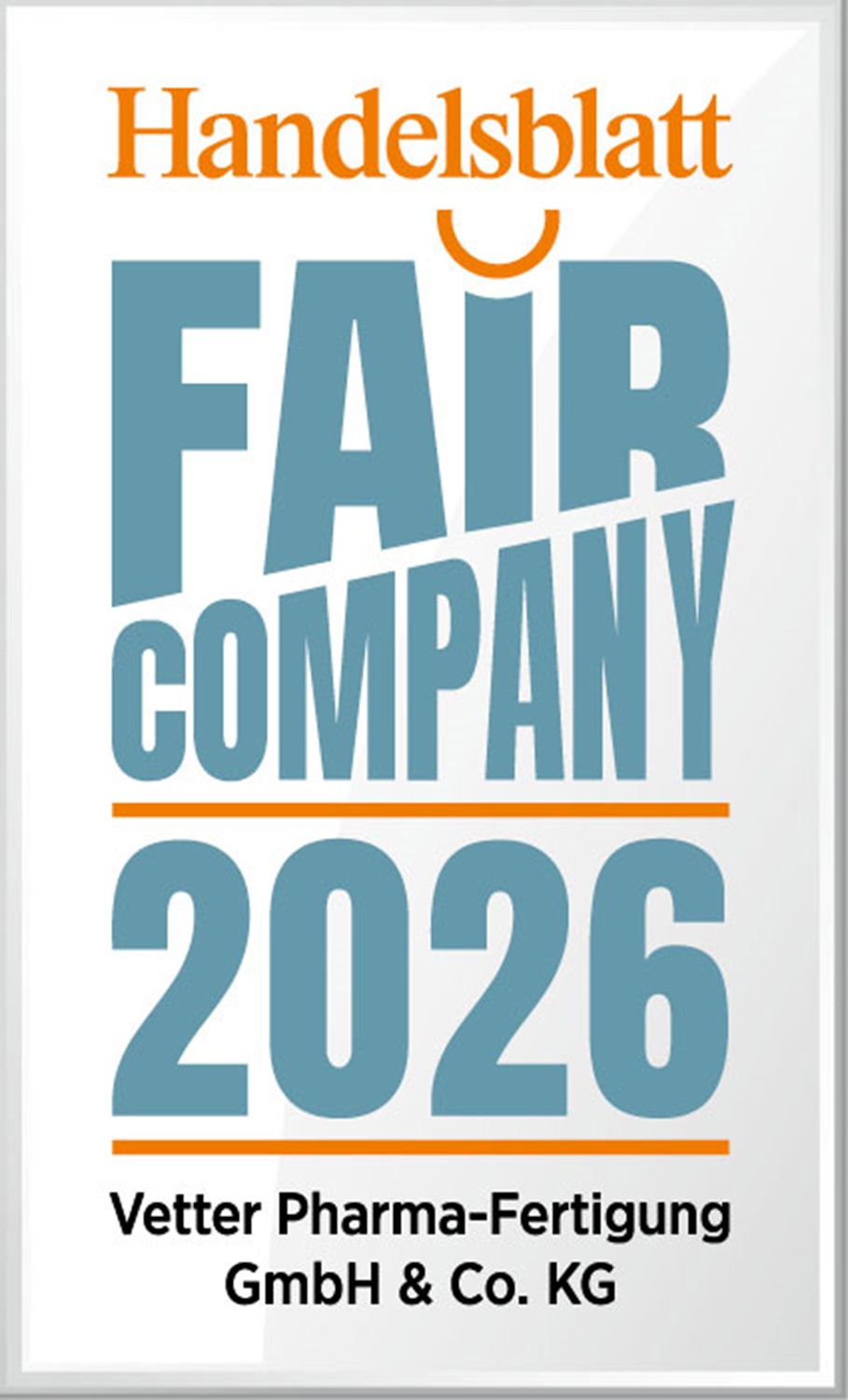 Logo Fair Company 2026 des Handelsblatts für Vetter