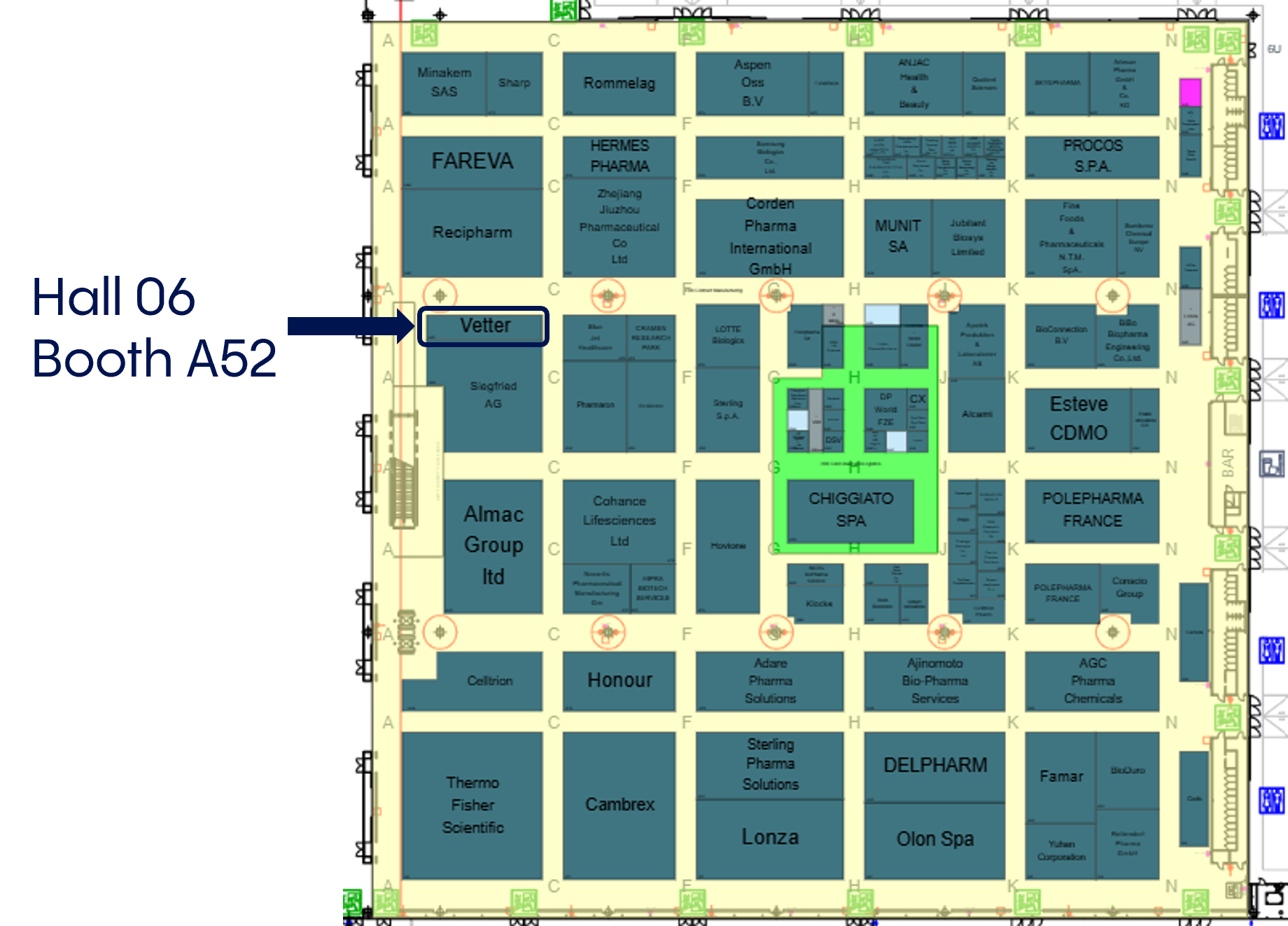 Floor plan CPHI Milan 2026 Vetter