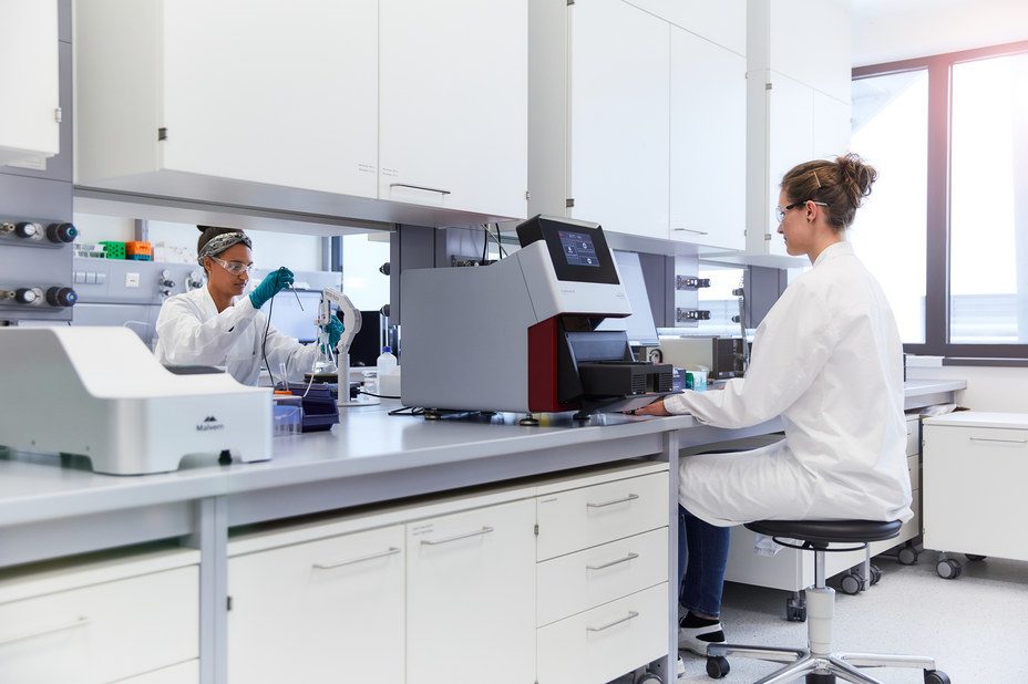 Female lab worker in oligonucleotides lab