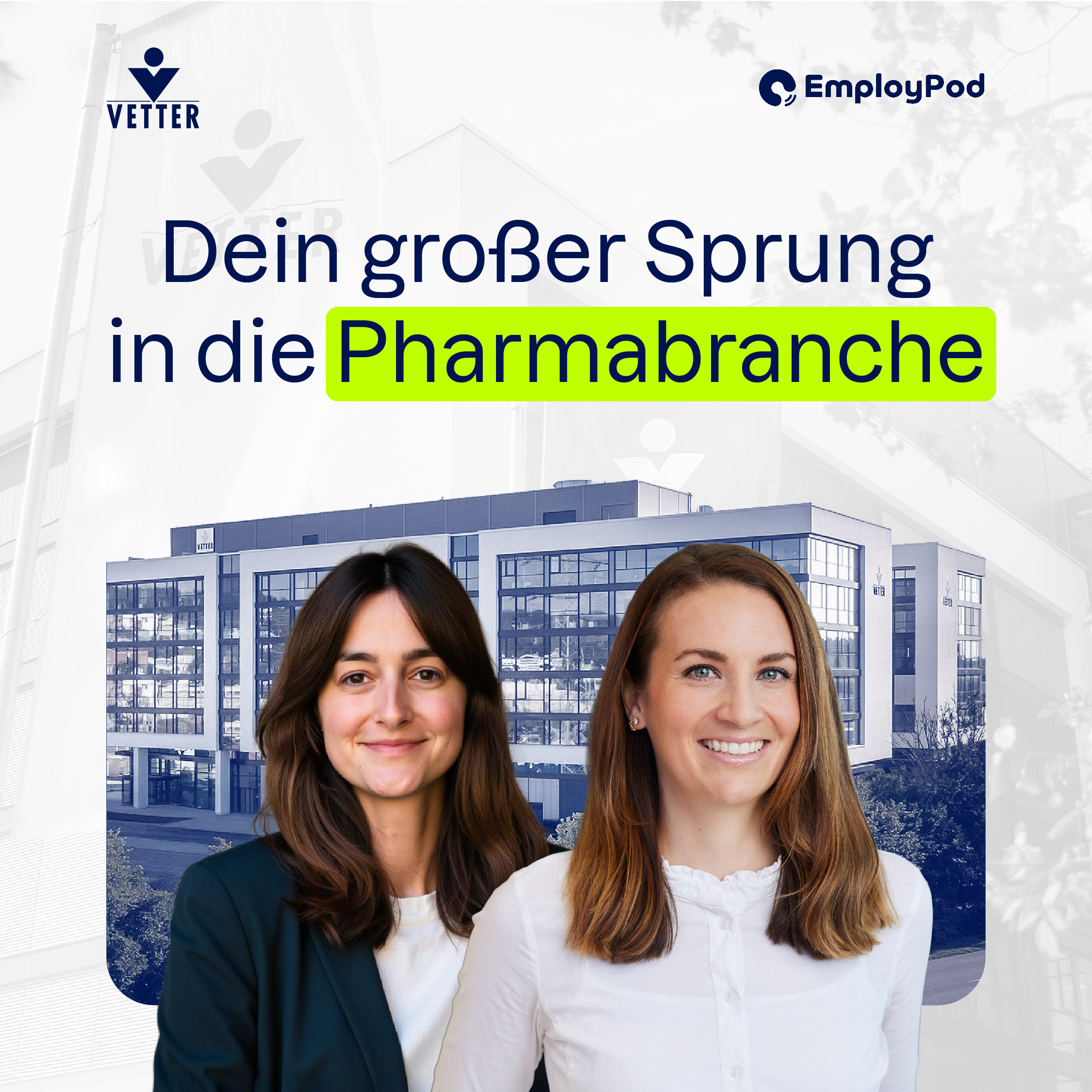 Vetter-Recruiting-Specialist Selina Herrmann und Jule Kessler, die bei uns den Onboarding-Prozess aller neuen Mitarbeitenden begleitet beim EmployPod-Podcast