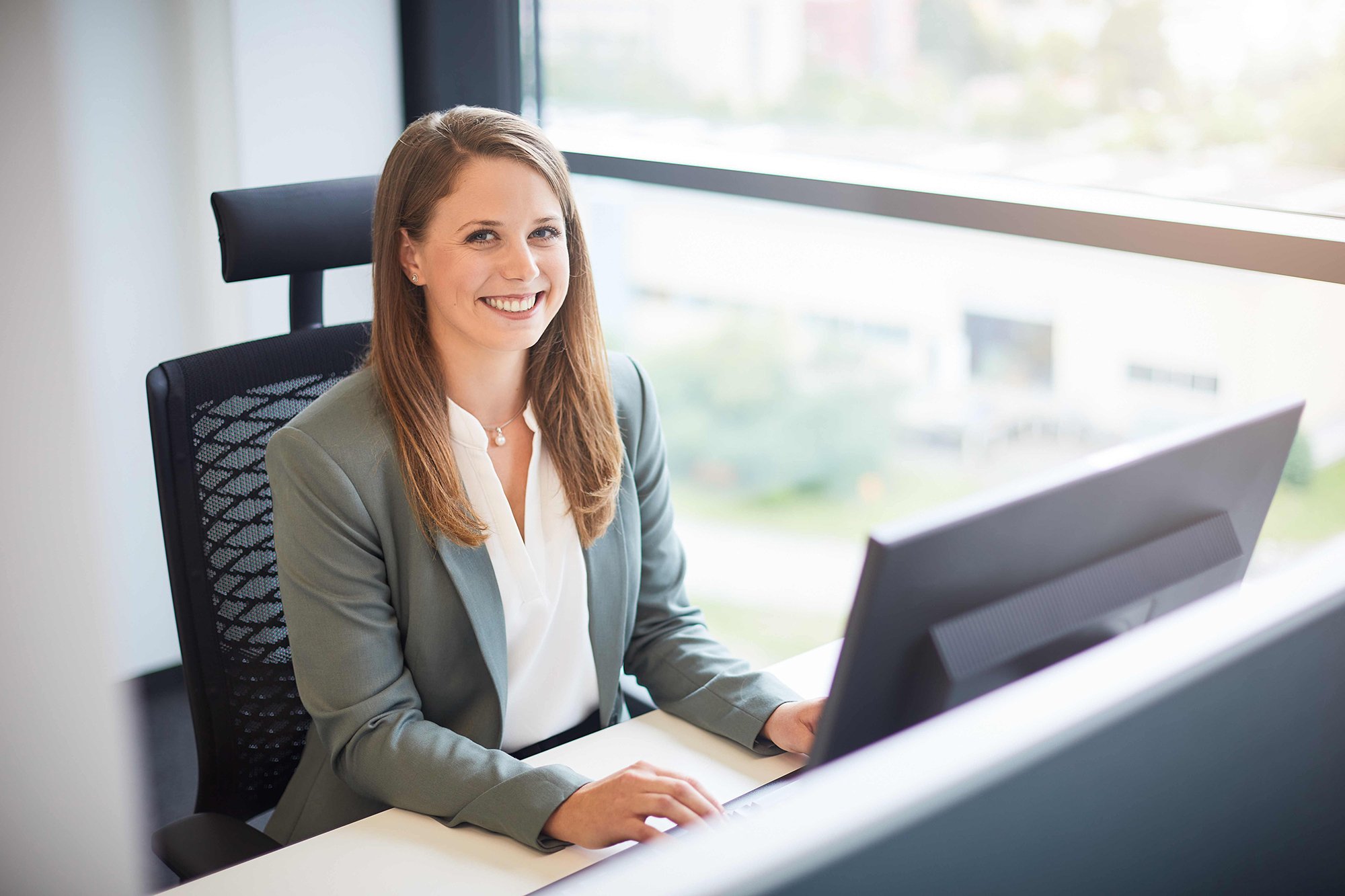 Working at desk