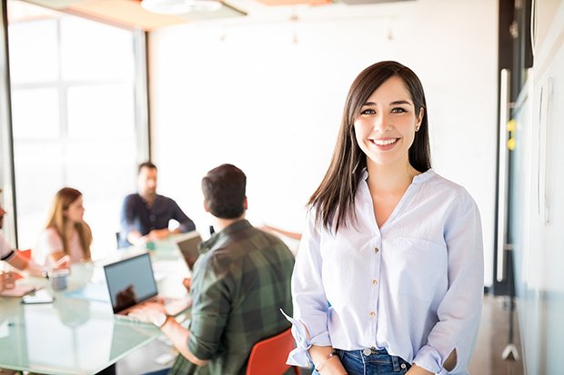 Woman in meeting room