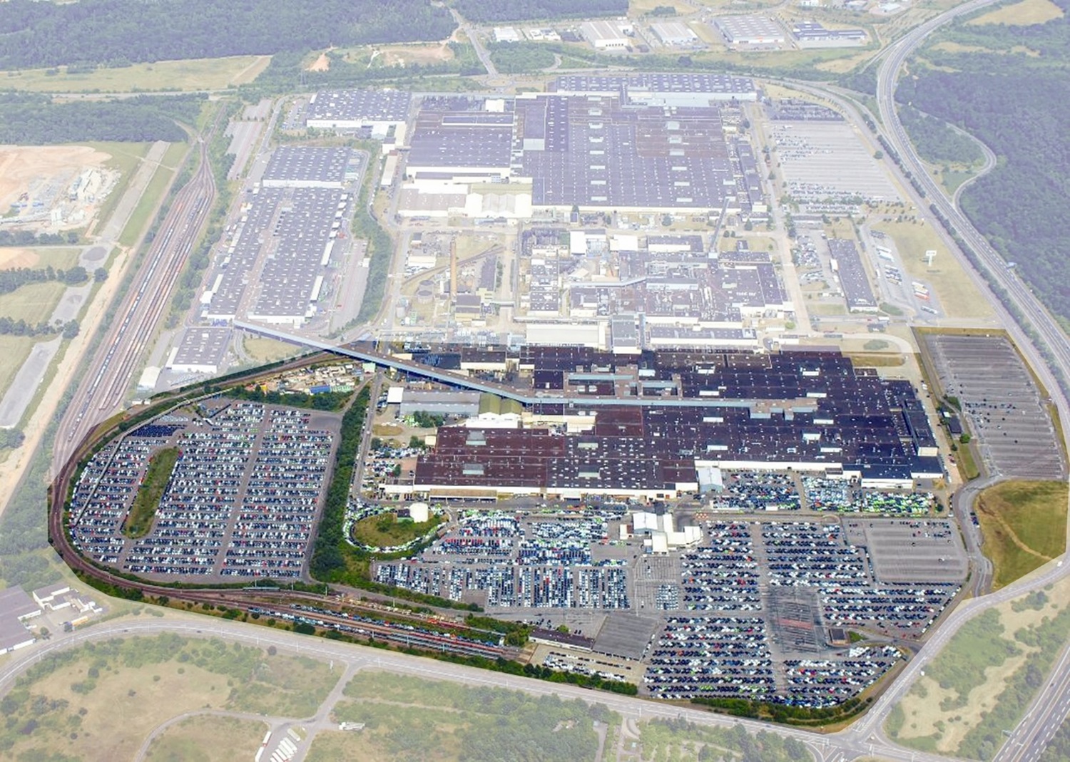 Aerial view of new production location